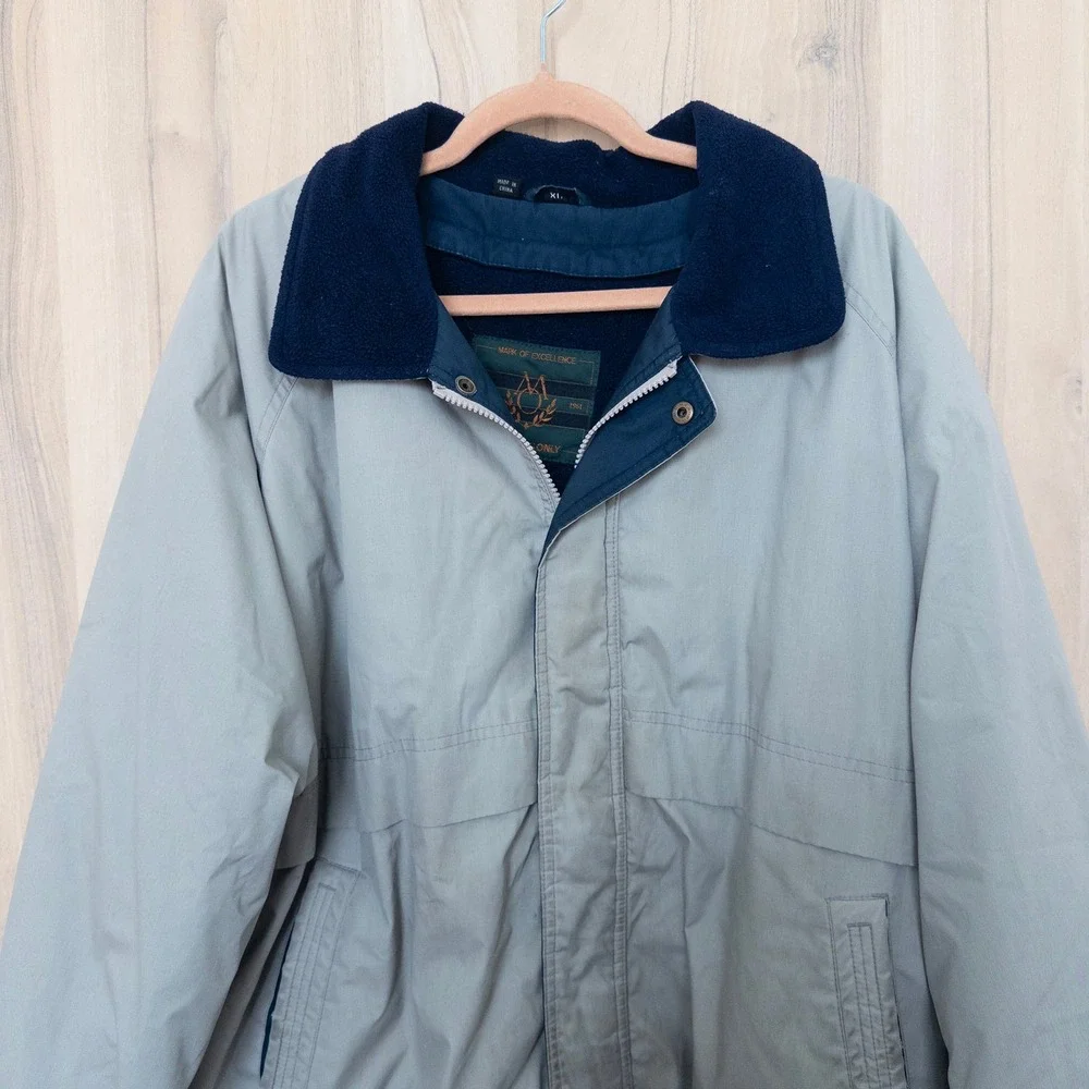 Vintage Members Only Mens Jacket XL Fleece Collar Bomber Full Zip Coat